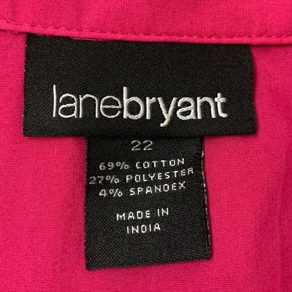 Lane Bryant Pink Short Sleeves Button Down Shirt, Size 22 - Picture 9 of 11